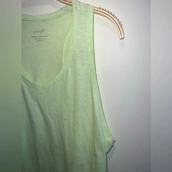 Pure Jill 100% Pima Cotton Lime Green Tank Size Large Cool, Comfy, Soft - Picture 3 of 8